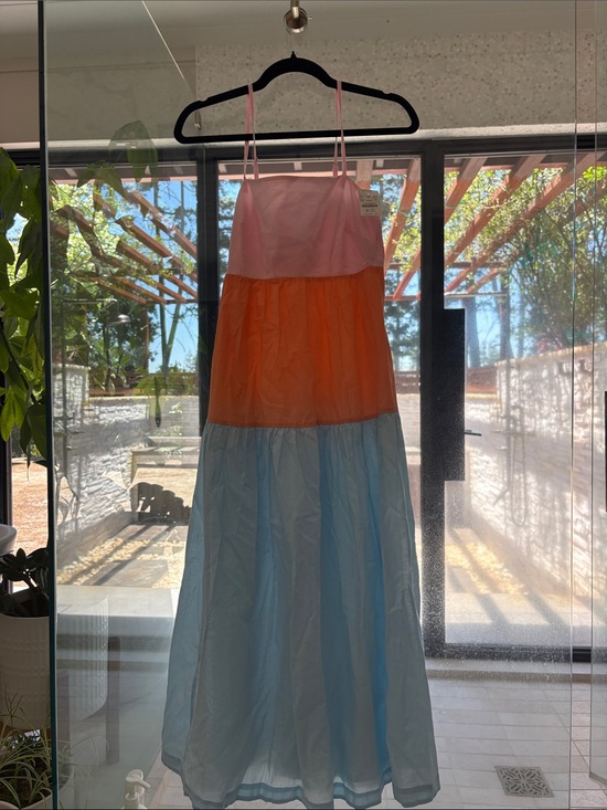 J. Crew Dresses & Skirts - J. Crew Pink Orange Blue Colorblock Maxi Dress